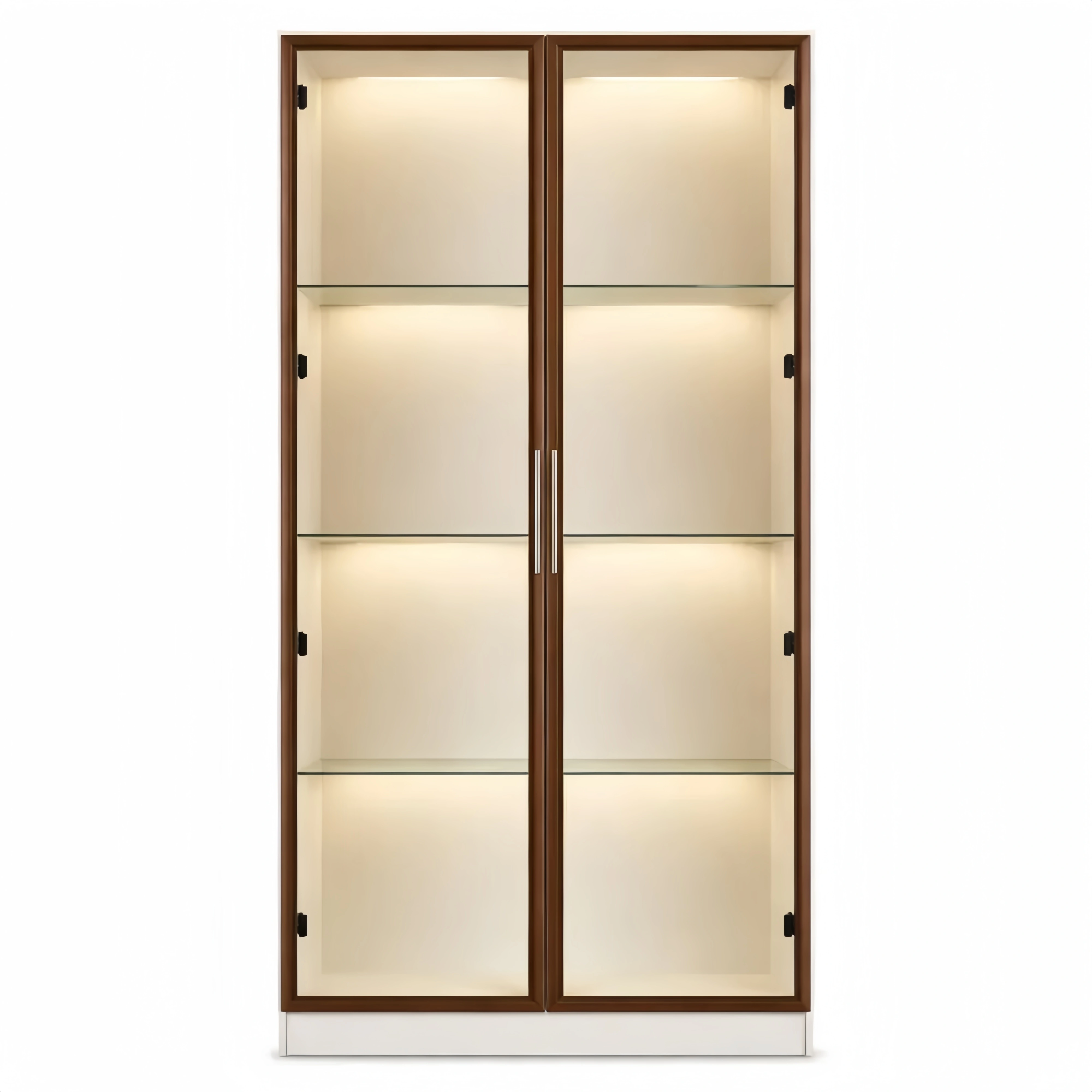 Vetrina in vetro con luci LED multicolori, ripiani regolabili, armadietto per soggiorno