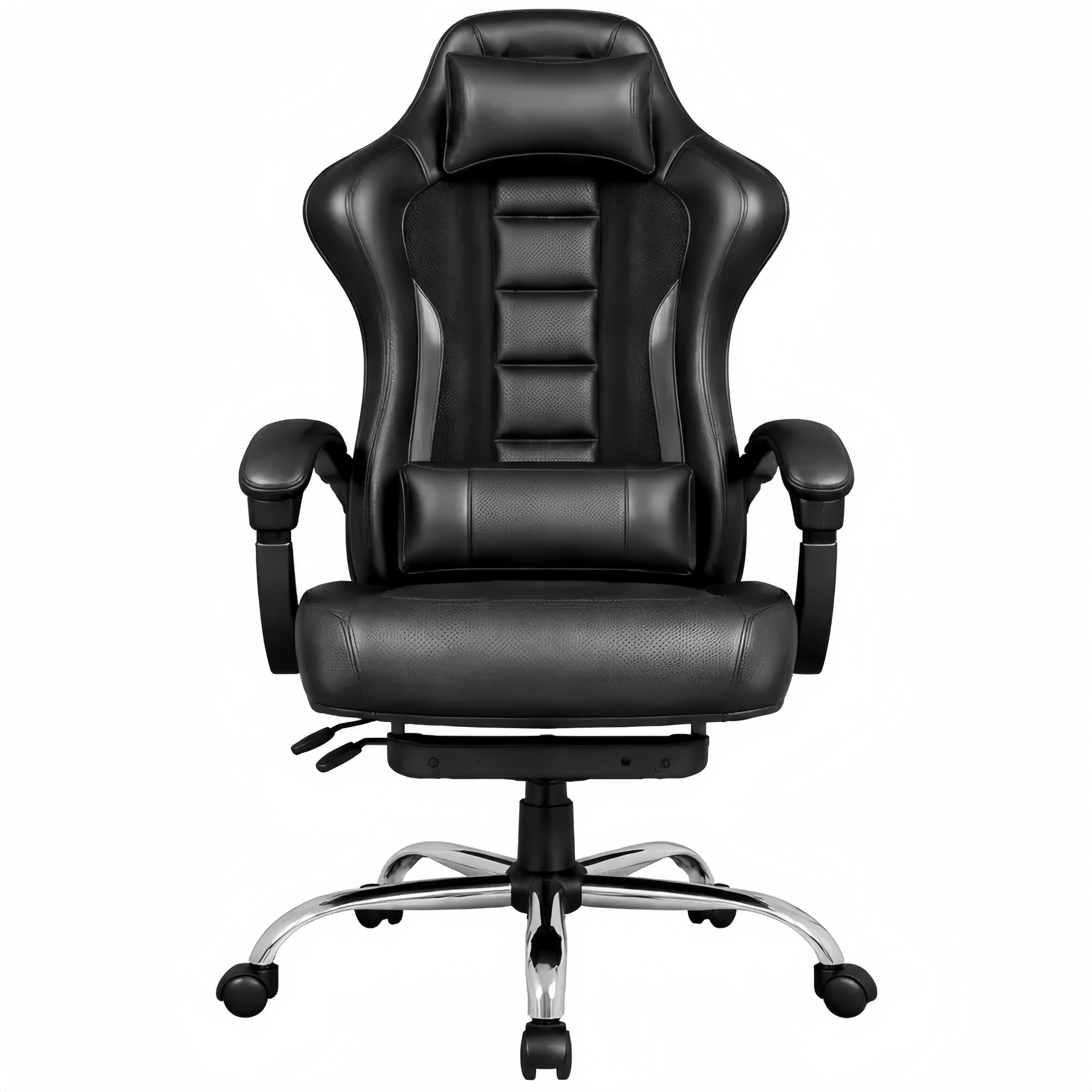 Sedia da Gaming Ergonomica con Massaggio e Poggiapiedi in Pelle Sintetica
