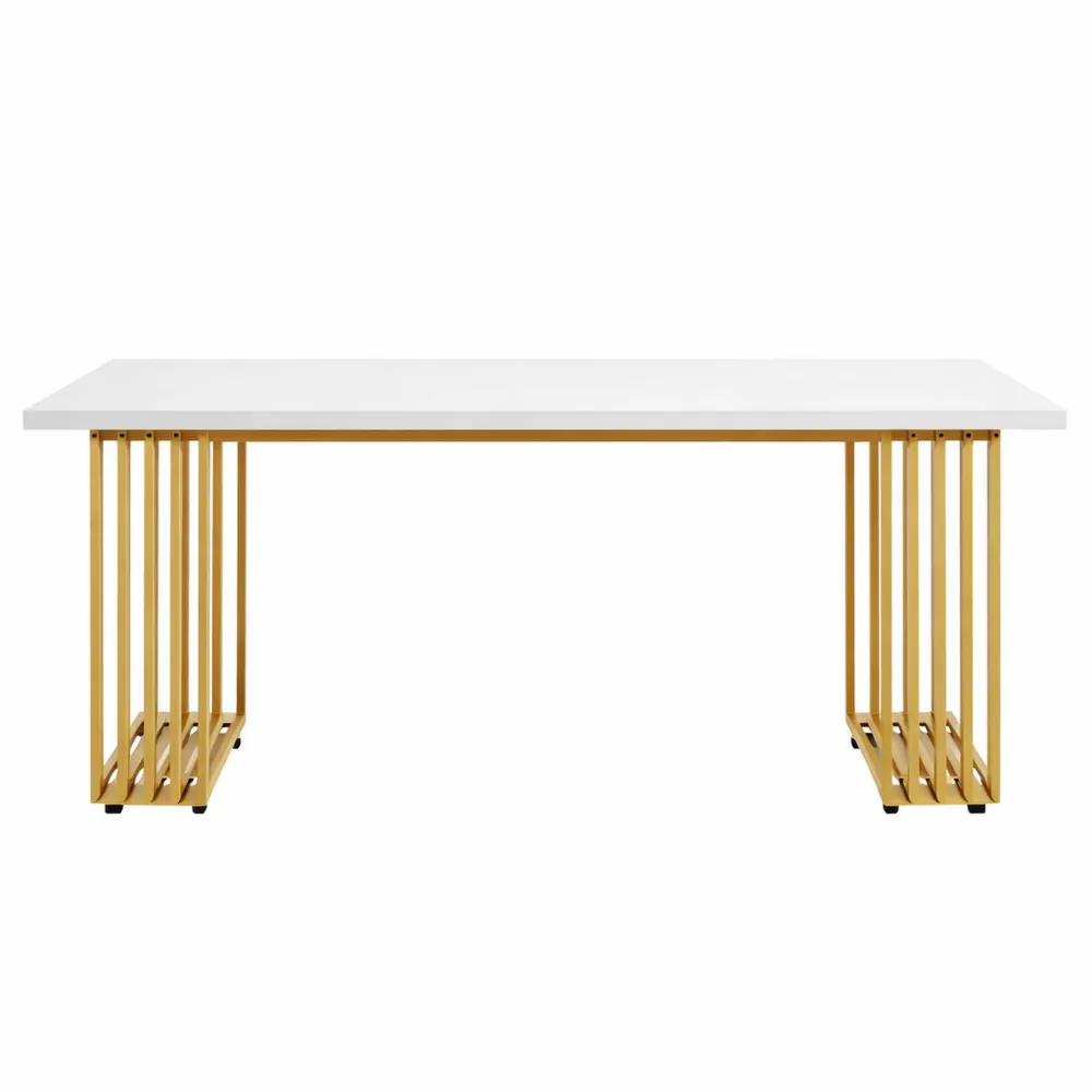 Scrivania moderna per ufficio 180x80 cm con gambe dorate