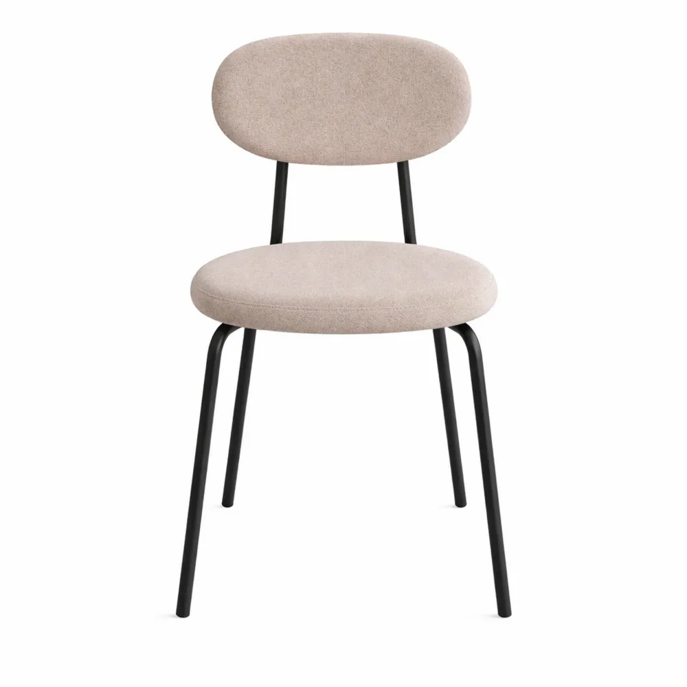 Set di Sedie Moderne Imbottite per Sala da Pranzo con Gambe in Metallo Nero