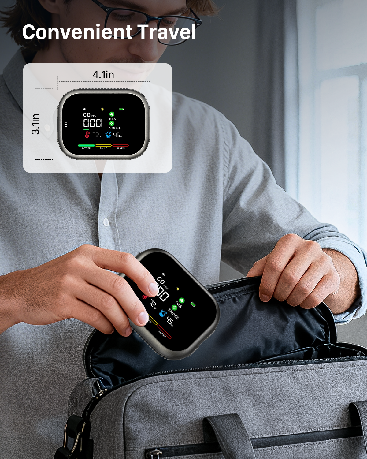 6 in 1 Carbon Monoxide Detectors Plug in 3pack for Home- Portable Gas & Smoke Alarm with Magnetic Mount for RV, Home & Camping - Digital Display, Battery Backup, Combustible Gas Leak Detection​-vasaiko shop