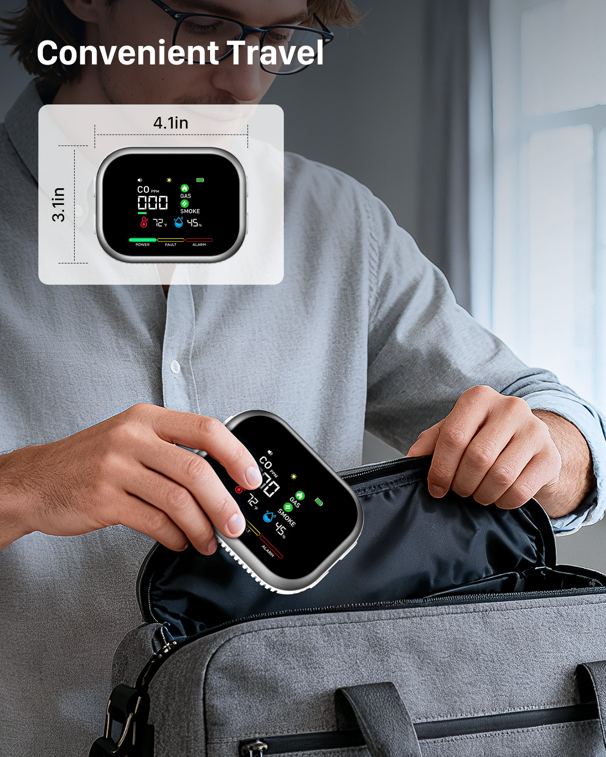 6 in 1 Carbon Monoxide Detectors Plug in 3pack for Home- Portable Gas & Smoke Alarm with Magnetic Mount for RV, Home & Camping - Digital Display, Battery Backup, Combustible Gas Leak Detection​-vasaiko shop