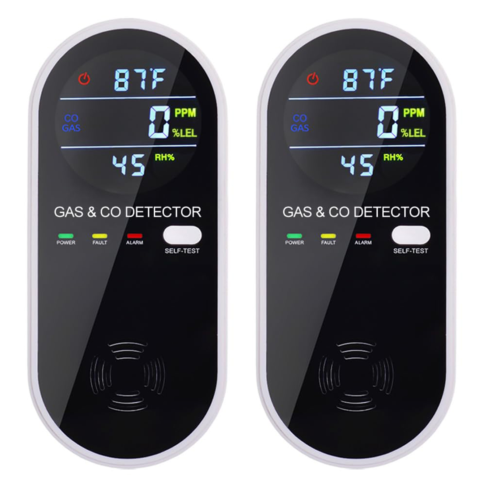 4-in-1 Carbon Monoxide Detectors, Natural Gas Leak Detector, Plug-in & Battery Backup Portable Co Detector, Co Gas Temp Humidity Sensor, HD Display Screen Vilfet, 1-Pcs, Black