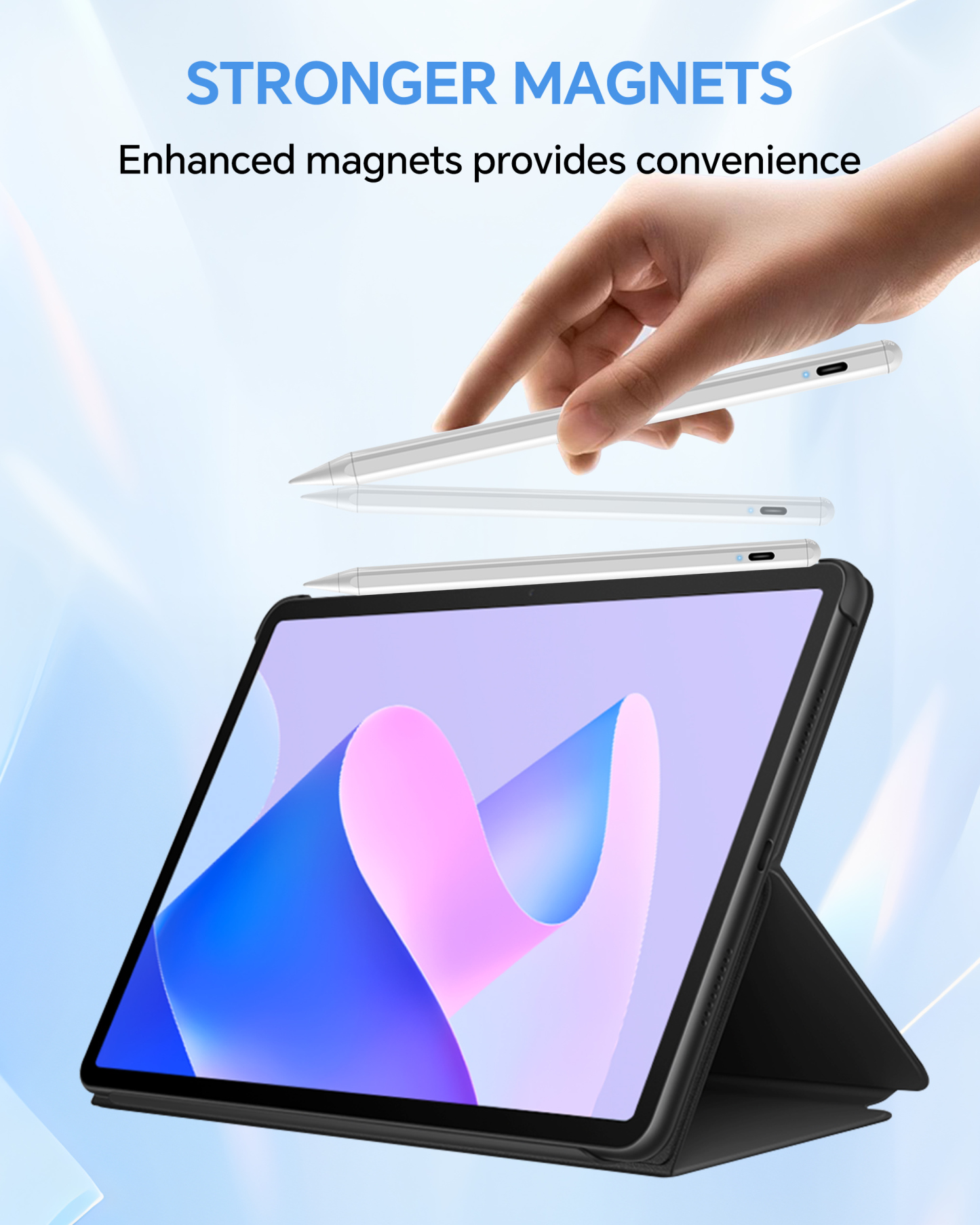 Stylus Pen for iPad 2018-2024 Models with 3X Faster Charge Tilt Sensitivity Palm Rejection Ergonomic Magnetic Wireless Charging Compatible with iPad Pro Air Mini Tablet