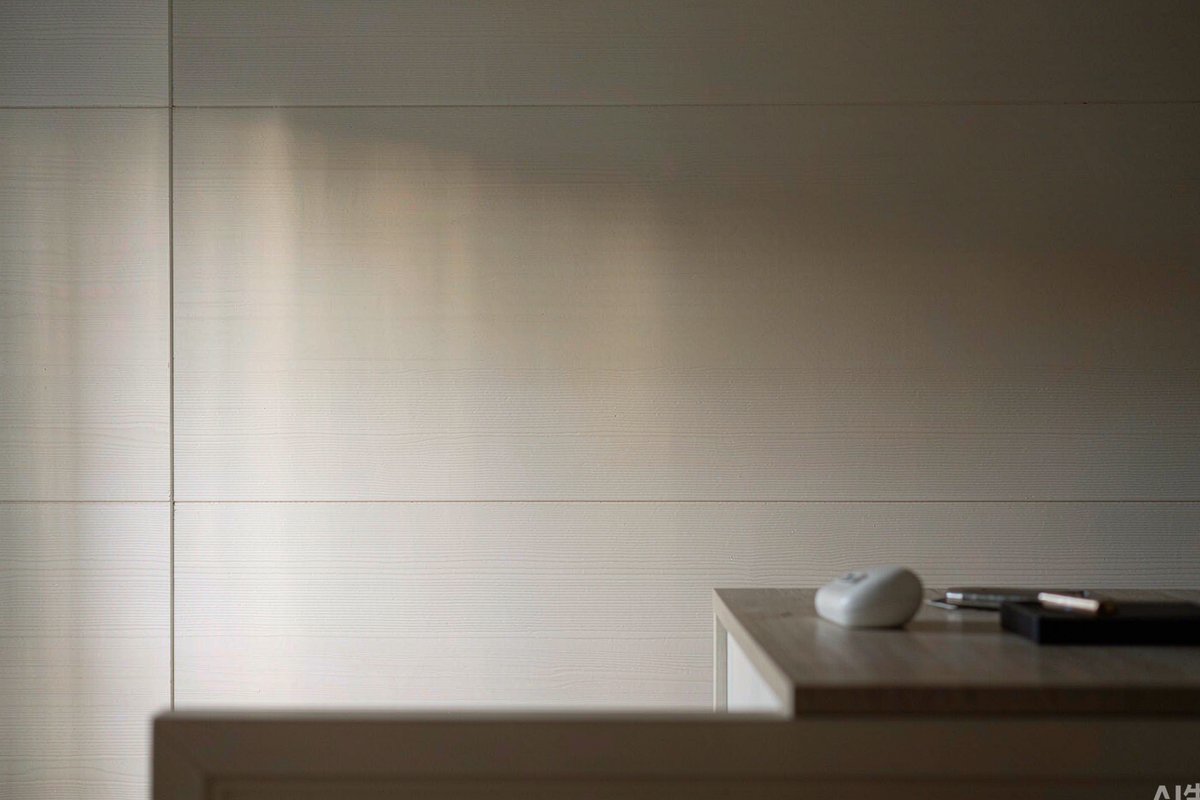 Quiet American bedroom in soft morning light with a small plain white rounded device in soft focus on a bedside table, no logos, no people, no visible screen content