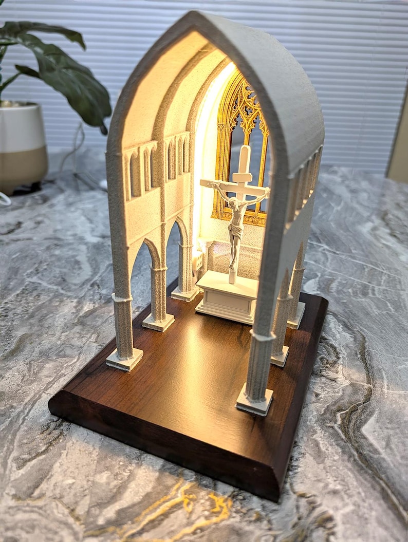 Mini Church Lamp – Catholic Home Decor, Religious Gift