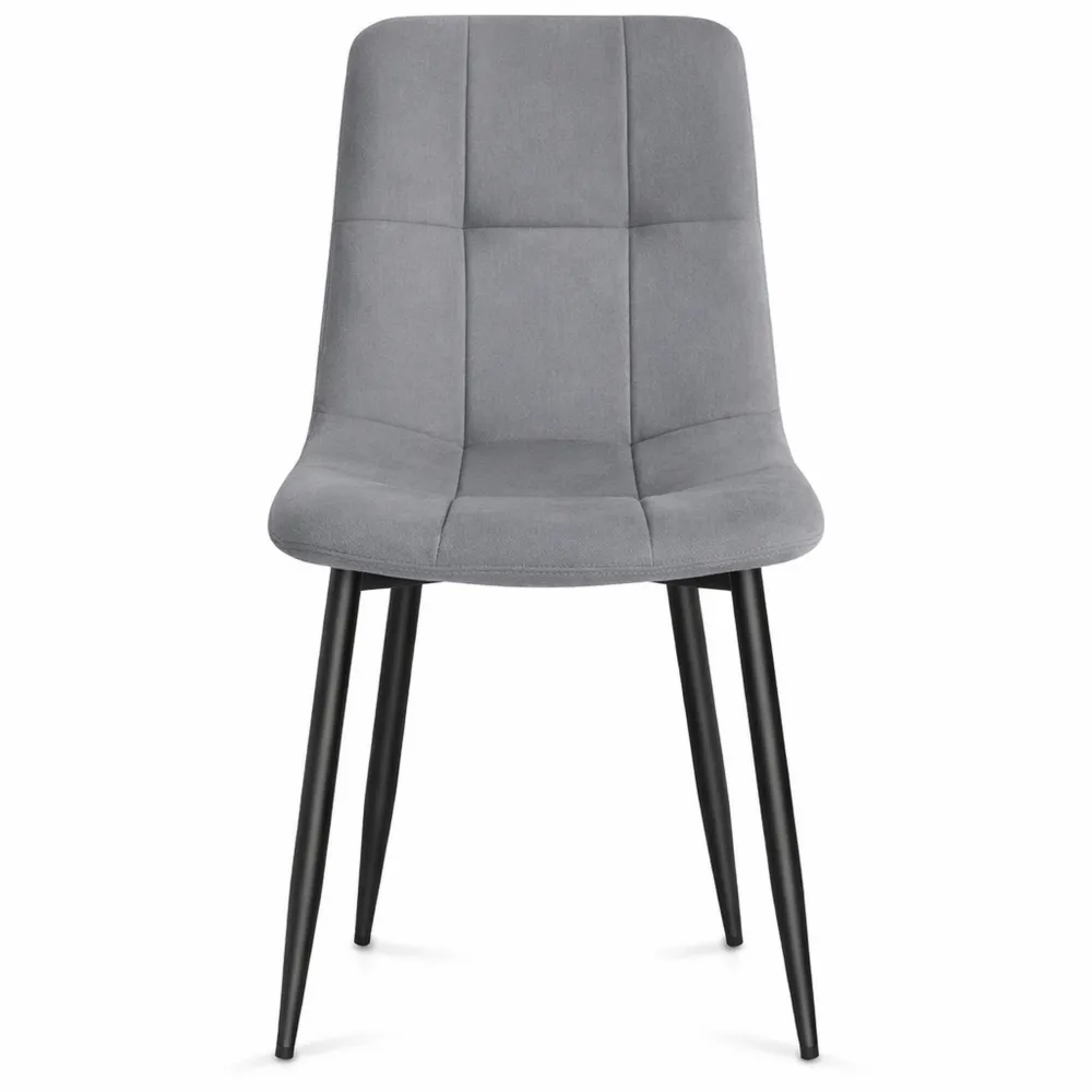 Sedie da Pranzo in Velluto, Portata 120 kg, Imbottite con Piedini Regolabili, Moderno, Set di 2, Grigio Ardesia