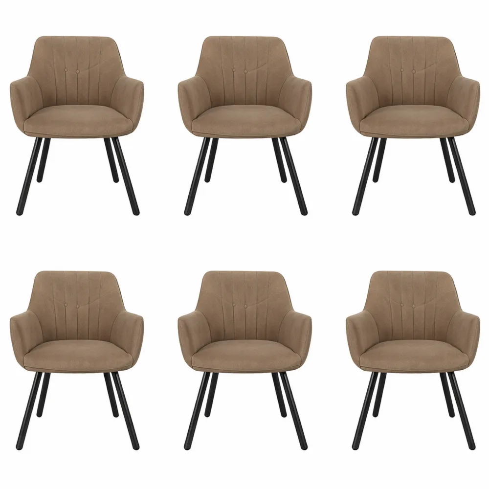 Sedie da Pranzo Moderne in Velluto con Rotazione 360°, Imbottitura e Braccioli