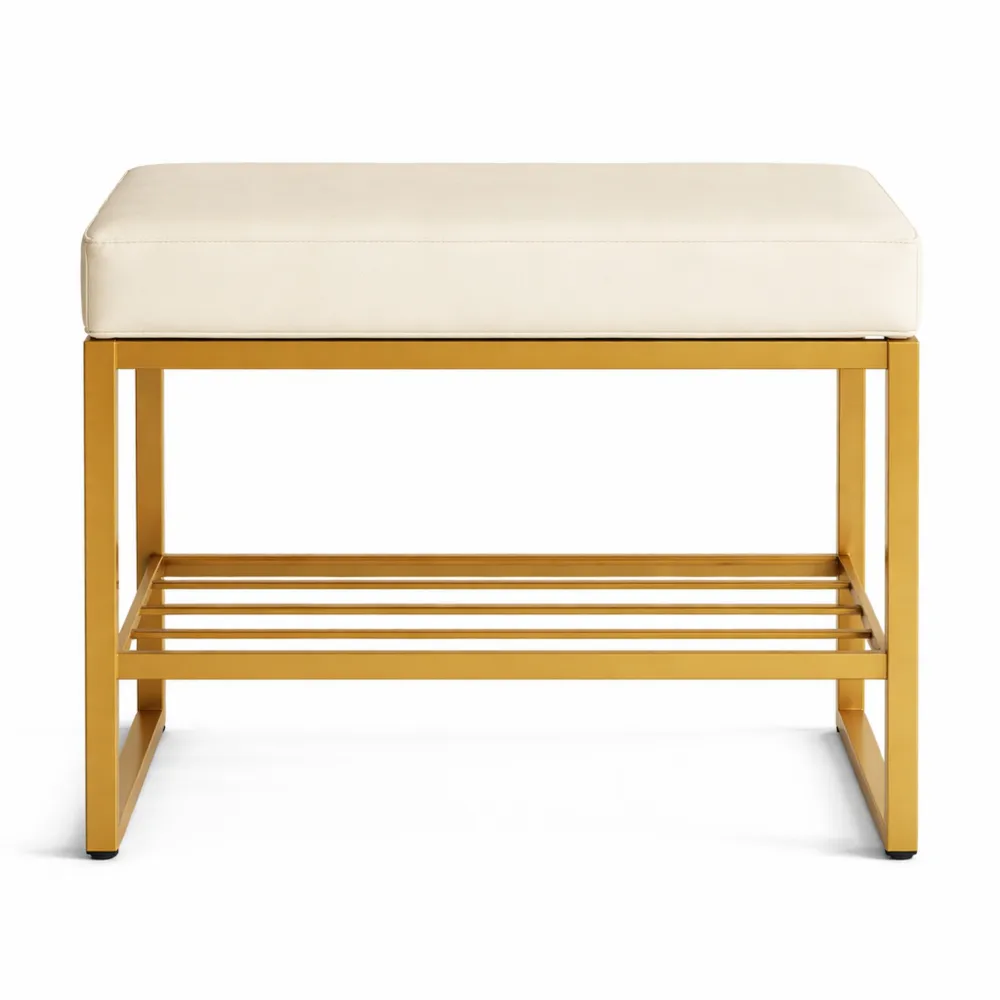 Sgabello da Toeletta con Spazio di Archiviazione e Piedini Regolabili