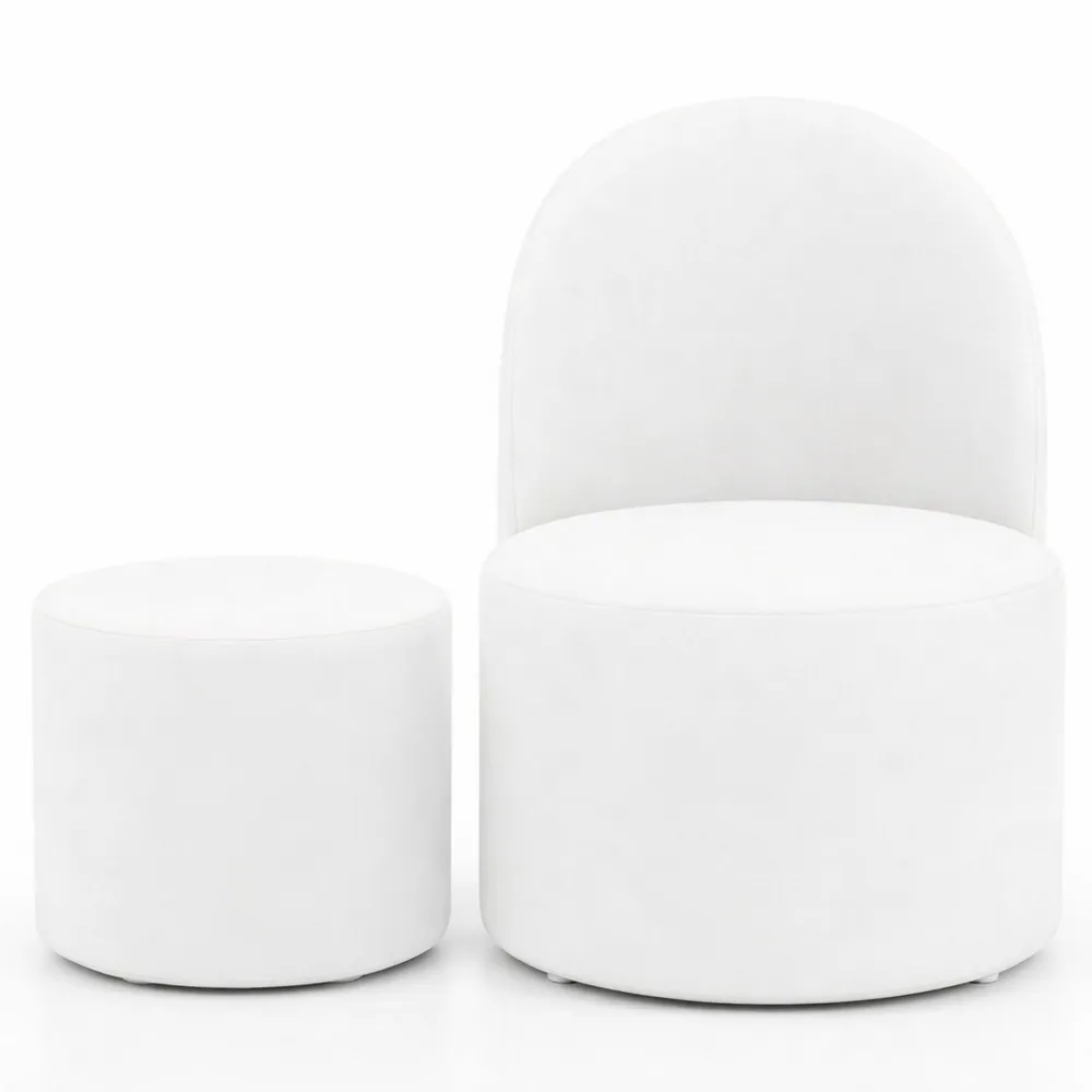 Pouf Contenitore 38 L con Schienale in Velluto per Camera e Soggiorno