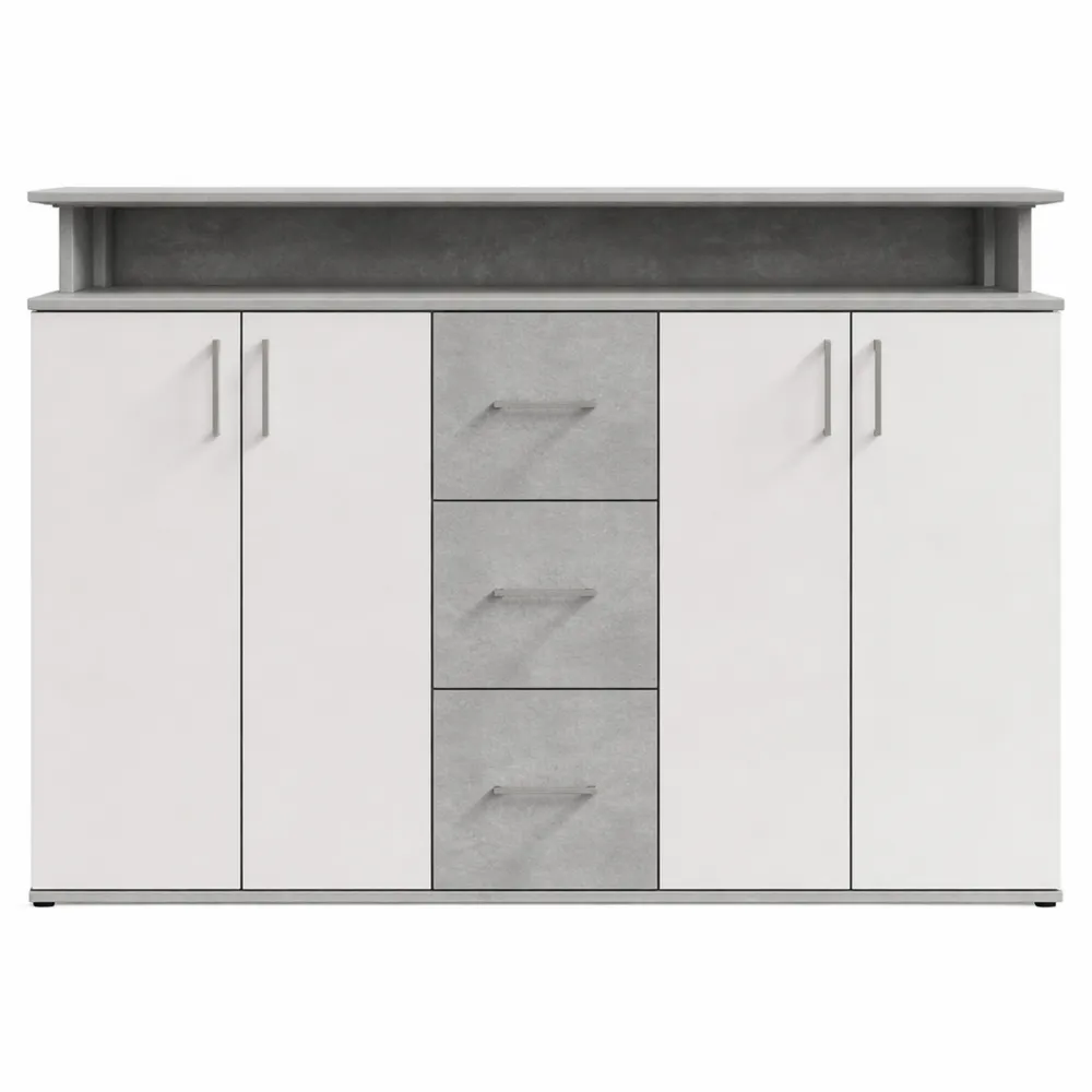 Credenza elegante con effetto cemento per il soggiorno