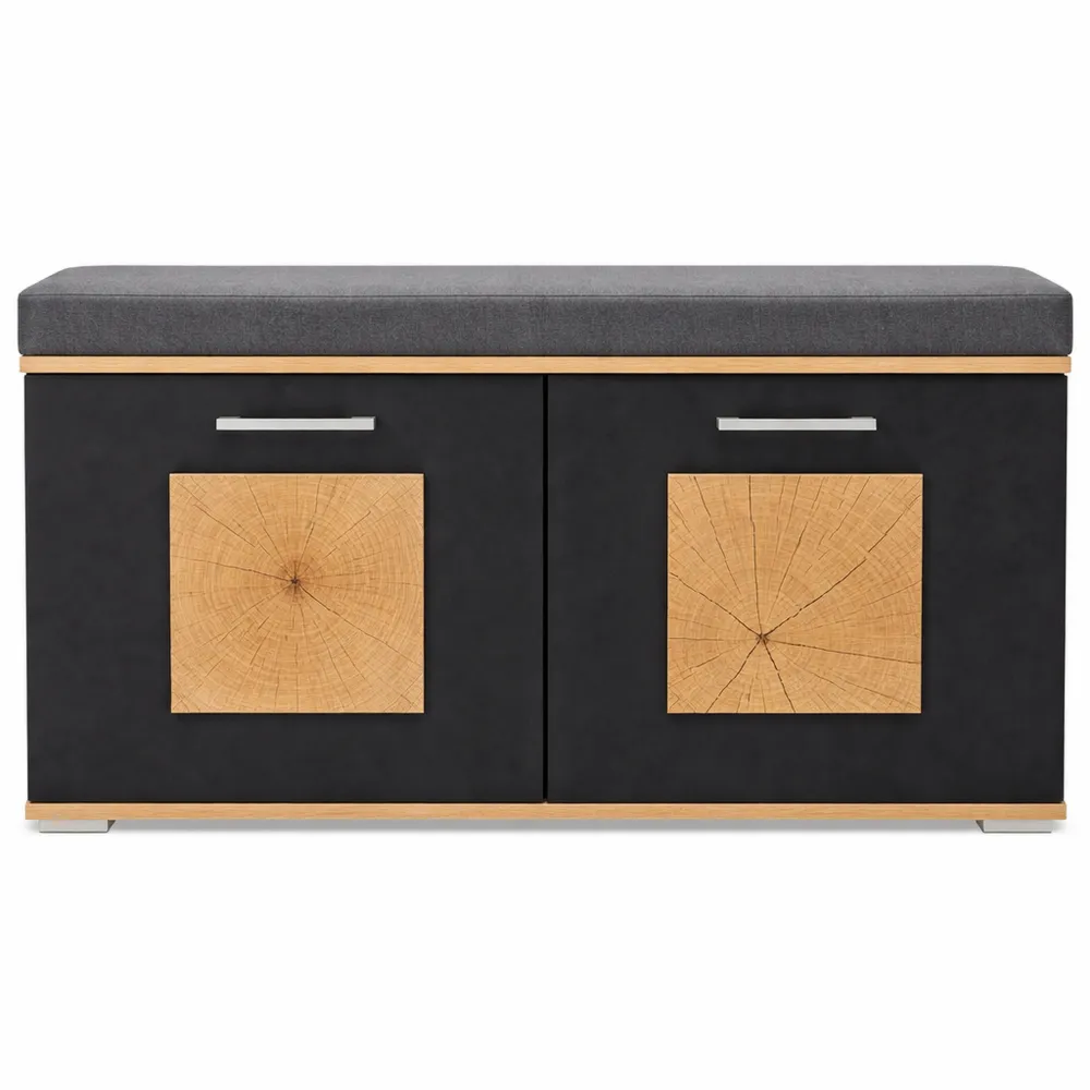 Scarpiera con Seduta e Spazio per Corridoio in Effetto Rovere