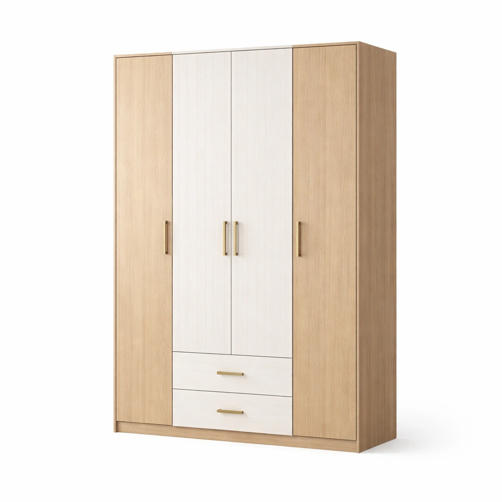Armario de madera mdf con puertas y cajones 200x180x60cm-NESTSONA