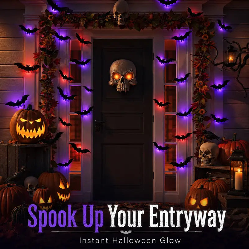 🔥 2026 Hot Sale 3D LED Bat Wall Decorations – 24PCS/48PCS Light-Up Halloween Decor for Walls, Windows & Parties