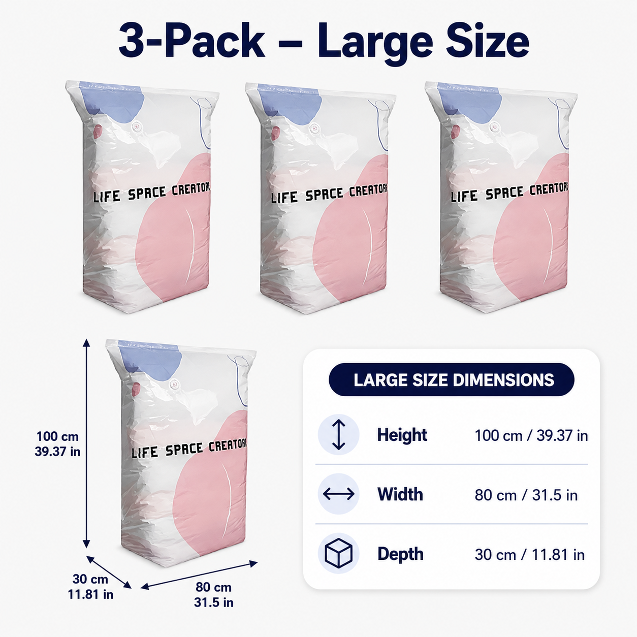Thickened Stereoscopic No-Pump Vacuum Compression Bag