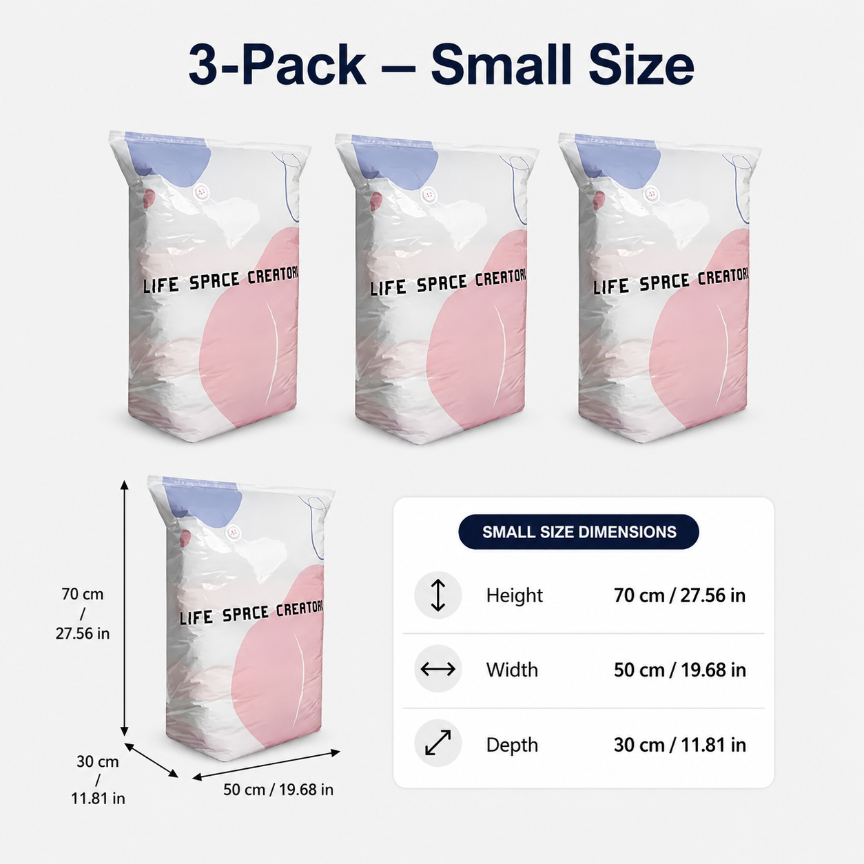 Thickened Stereoscopic No-Pump Vacuum Compression Bag