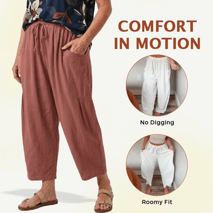 Feel Cool. Look Slim. Move Freely. Lightweight Linen Pants Loved By Women 35+