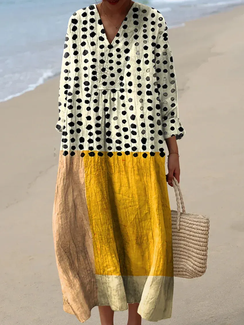 Women's Maxi Dress Casual Dress Floral Dress Elegant Beach Loose Fit Floral Half Sleeve Crew Neck