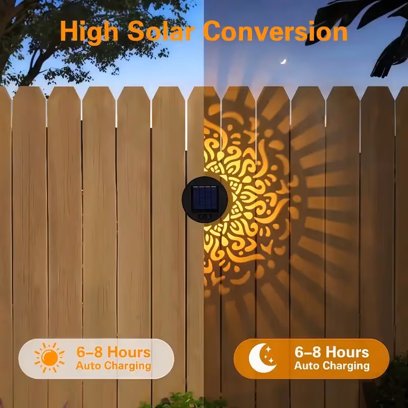 Solar Fence Lights Metal Solar Powered