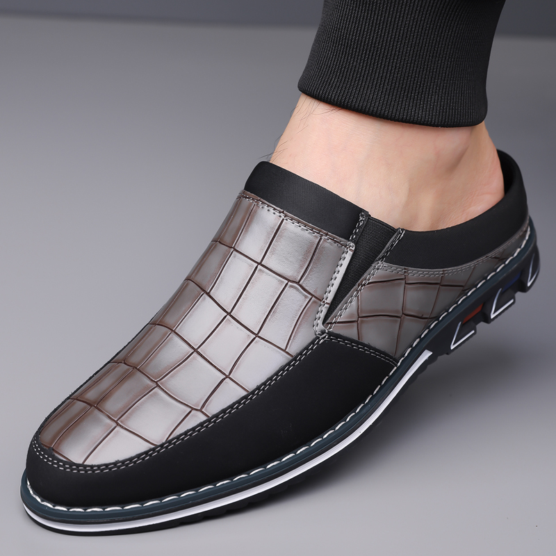 Men's Fashion Calfskin Leather Slippers