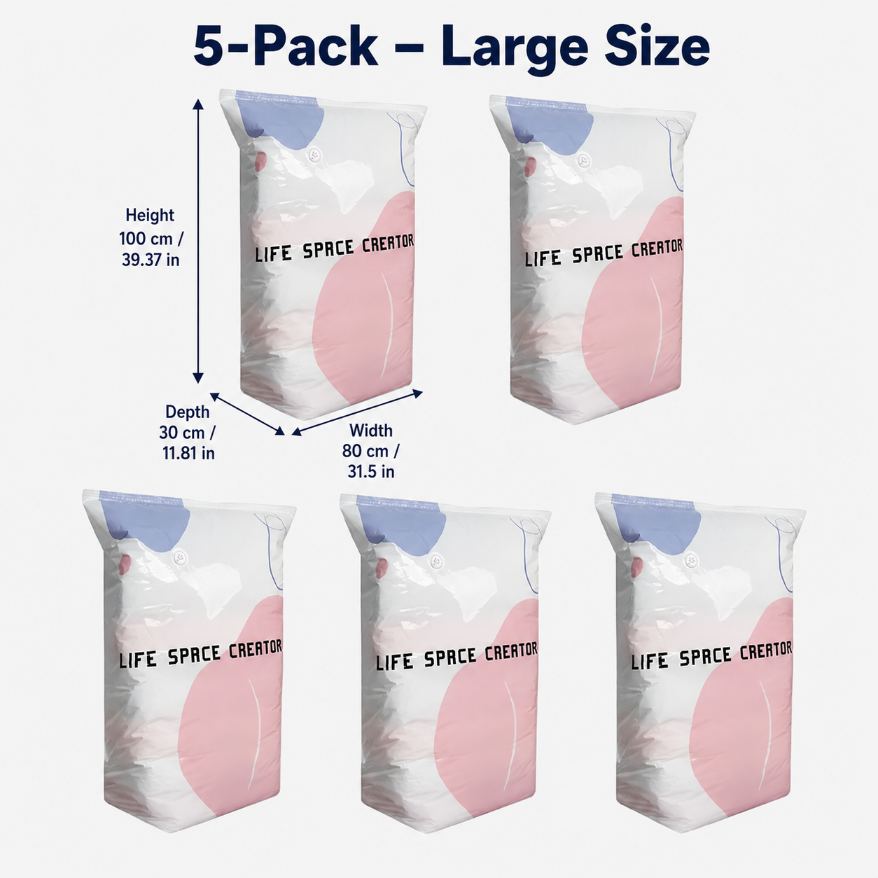 Thickened Stereoscopic No-Pump Vacuum Compression Bag