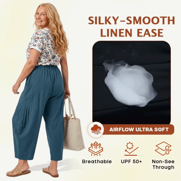 Feel Cool. Look Slim. Move Freely. Lightweight Linen Pants Loved By Women 35+