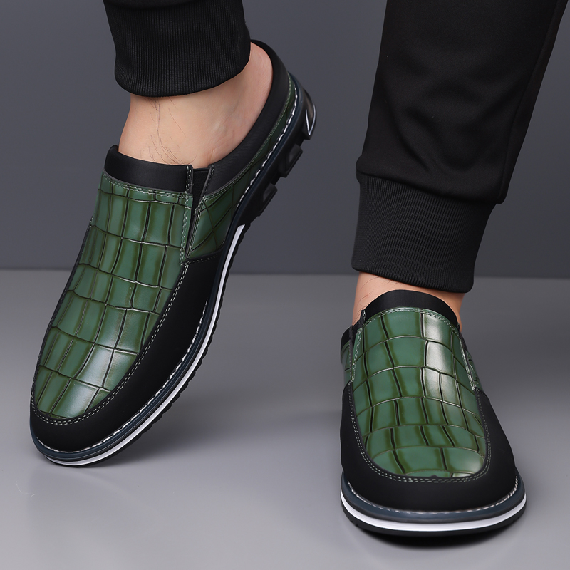 Men's Fashion Calfskin Leather Slippers