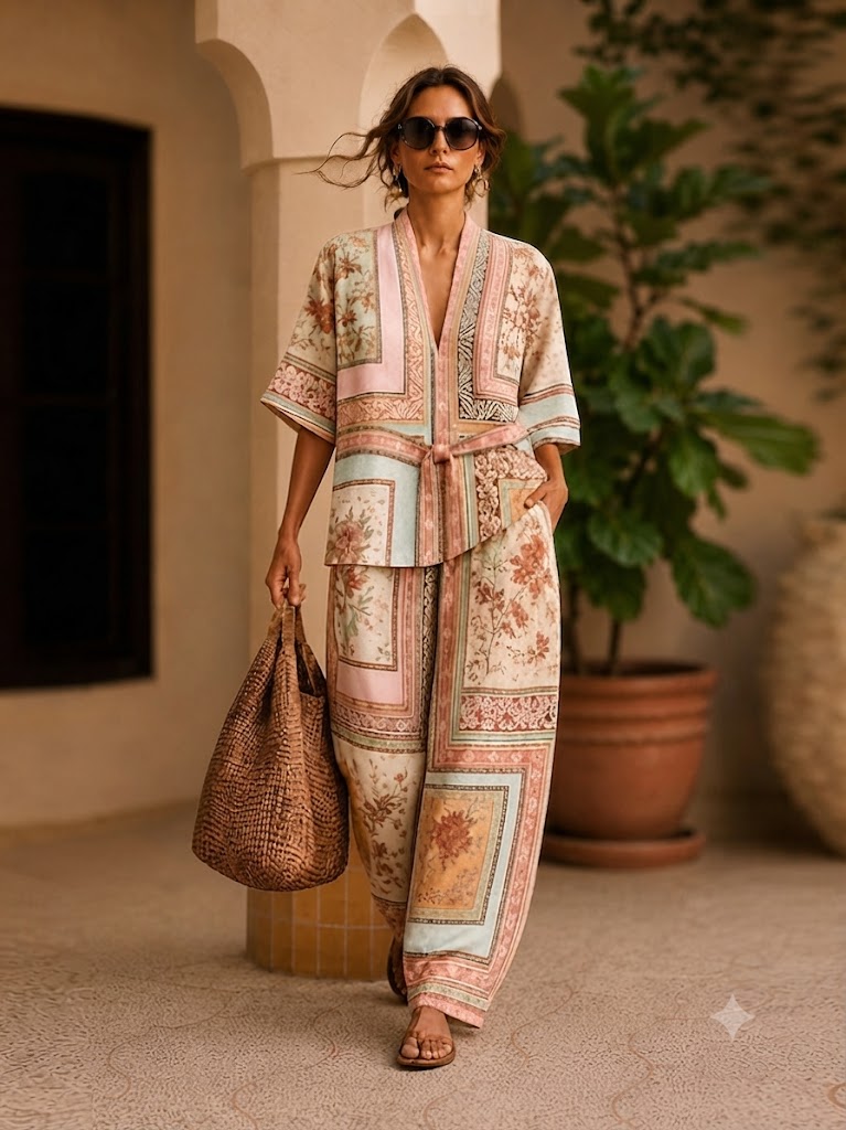 Women's Shirt Cotton Linen Sets Pants Sets Short Sleeve V Neck Floral Graphic Geometric Print Vacation Fashion Streetwear Casual Daily Outdoor White Pink Green Spring & Summer Loose Fit