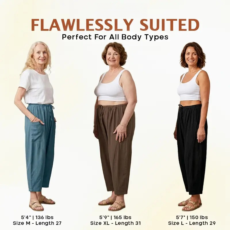 Feel Cool. Look Slim. Move Freely. Lightweight Linen Pants Loved By Women 35+