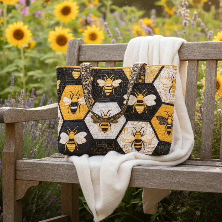Freedom Cardinal Quilted Tote Bag