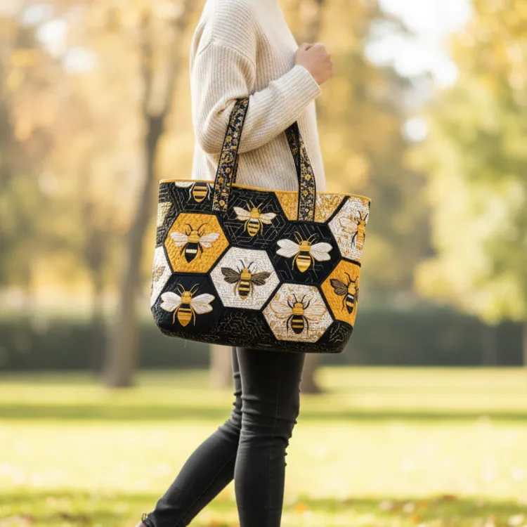 Freedom Cardinal Quilted Tote Bag