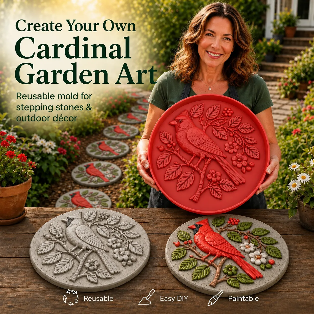 💥 LAST DAY 49% OFF - 🌻 Reusable Sunflower Stepping Stone Mold