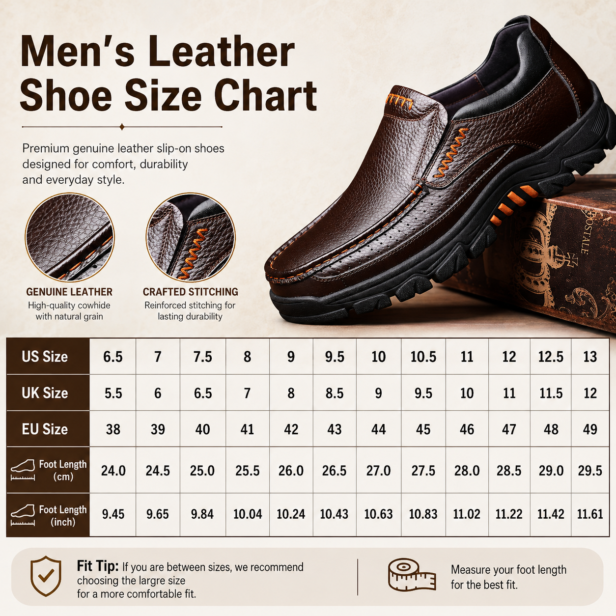 ⏰Limited Time Offer-50% OFF 🎉Men's waterproof and non-slip soft insole corrective leather shoes