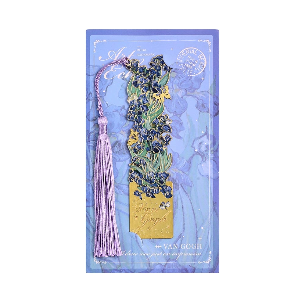 📚✨8-Piece Gold Metal Bookmark Set with Tassel – Van Gogh & Monet Inspired Gift for Book Lovers 🎨