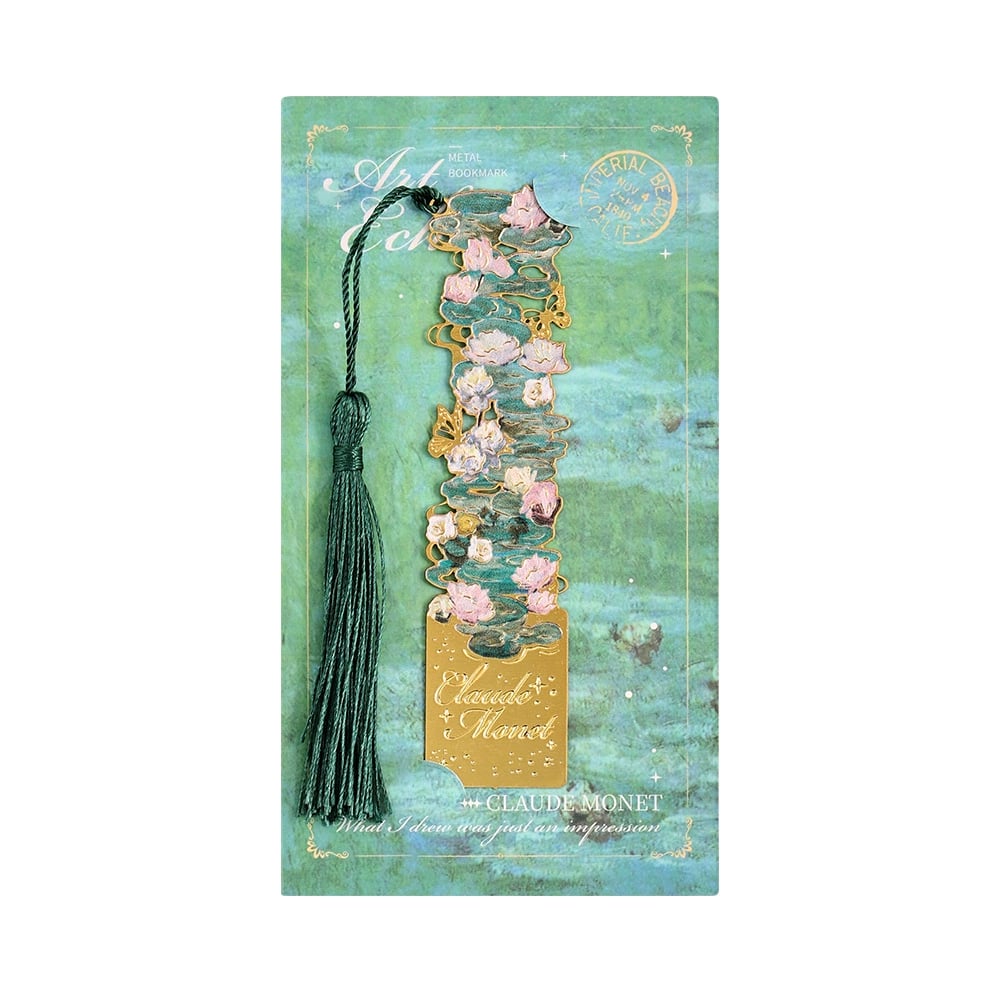 📚✨8-Piece Gold Metal Bookmark Set with Tassel – Van Gogh & Monet Inspired Gift for Book Lovers 🎨