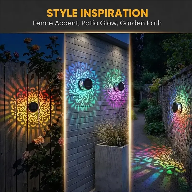 Solar Fence Lights Metal Solar Powered