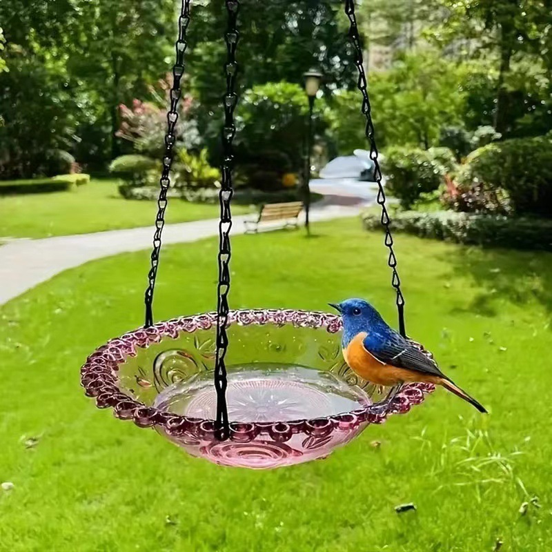 🐦Vintage Style Hanging Bird Feeder & Bath – Elegant Design, Easy to Hang & Welcoming Garden