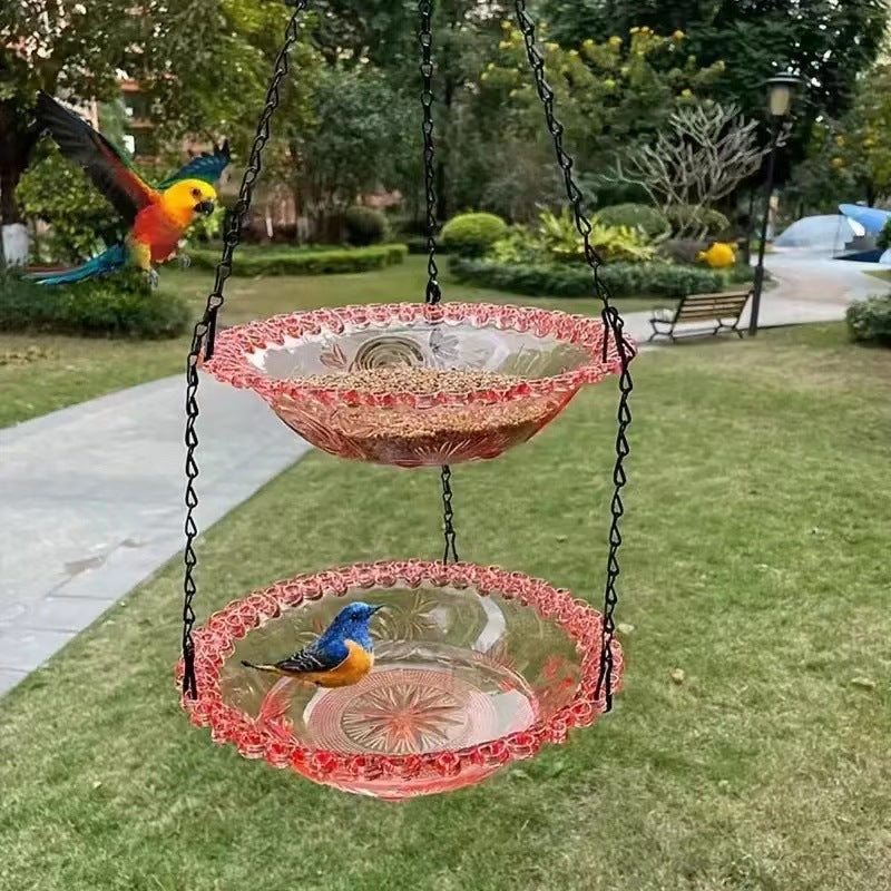 🐦Vintage Style Hanging Bird Feeder & Bath – Elegant Design, Easy to Hang & Welcoming Garden