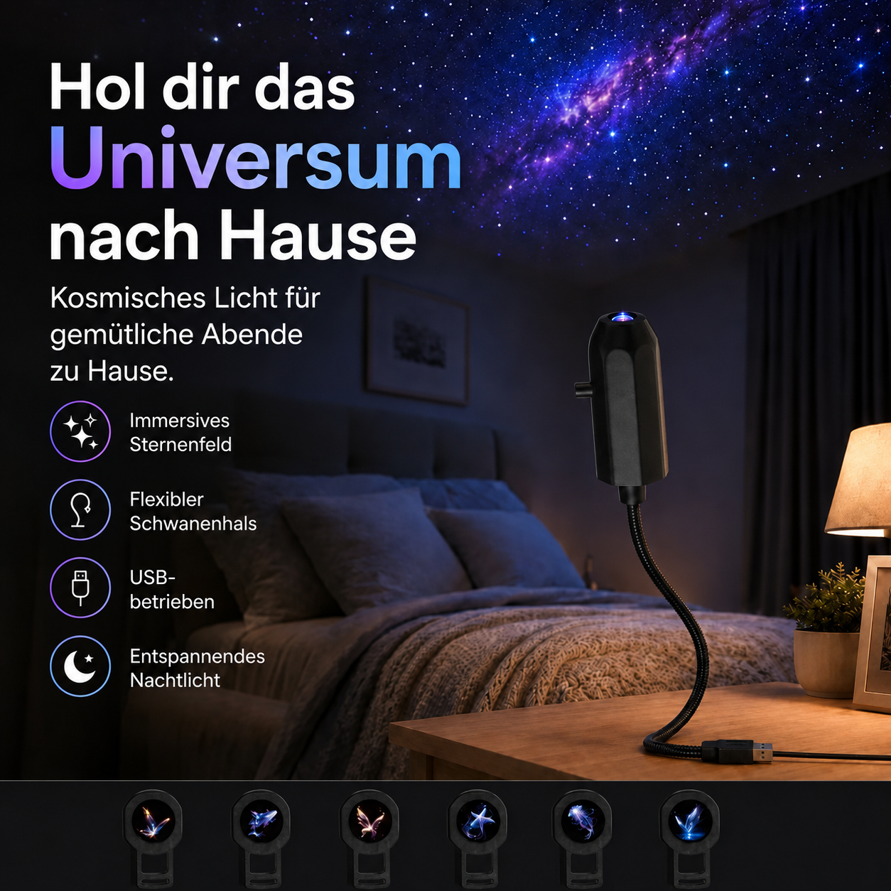 Smart Holografischer 5D Sternen- & Ozeanprojektor