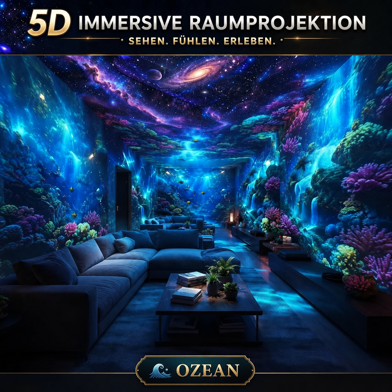 Smart Holografischer 5D Sternen- & Ozeanprojektor