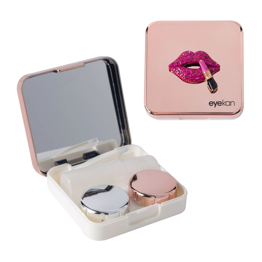 1 Pair Lip Pink Contact Lens Case