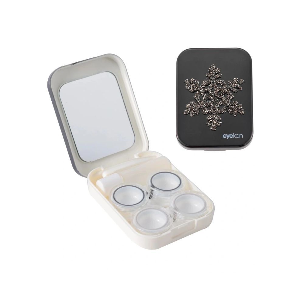 2 Pair Black Snow Contact Lens Case