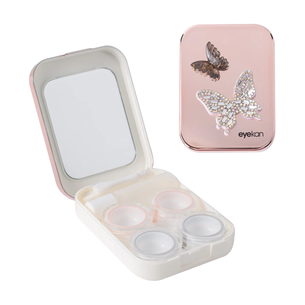 2 Pair Butterfly Pink Contact Lens Case