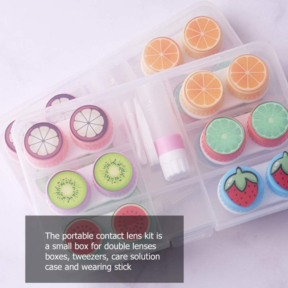 Cute Fruit Contacts Case Container Holder Storage Box 6 Pack 