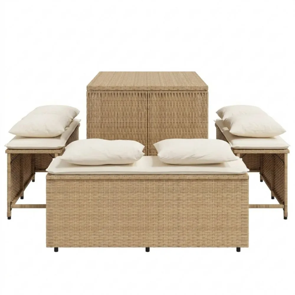 Rattan Balkonsofa mit Multifunktion für Kleine Räume