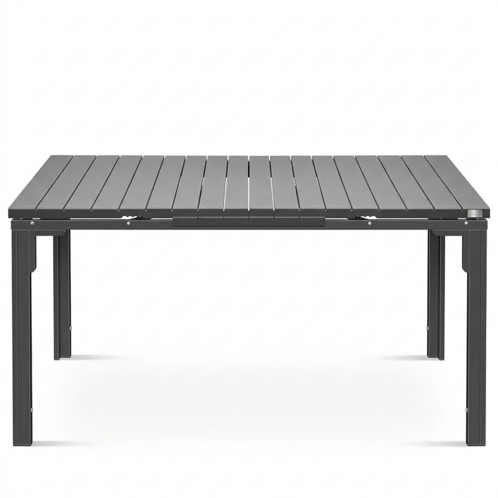 Ausziehbarer Gartentisch für 8 Personen mit Stahlgestell