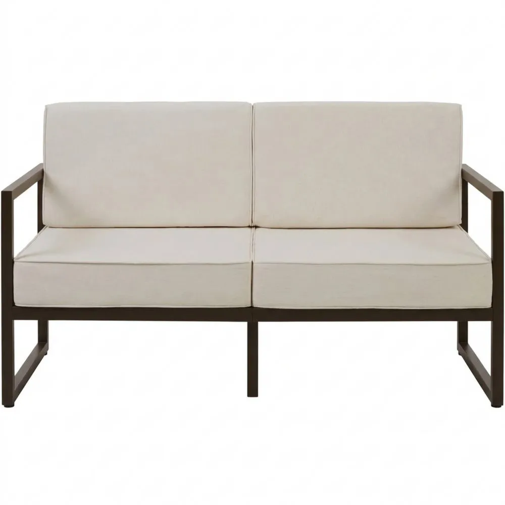 Outdoor 2-Sitzer Gartenlounge, wetterfeste Sitzbank mit Lehne für Balkon und Terrasse