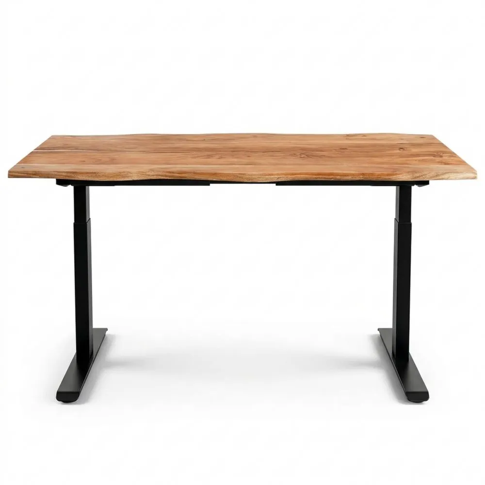 Elektrisch Höhenverstellbarer Schreibtisch aus Akazienholz