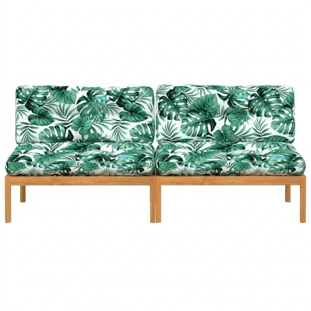 Modulares Garten-Mittelsofa mit Kissen, Akazienholz