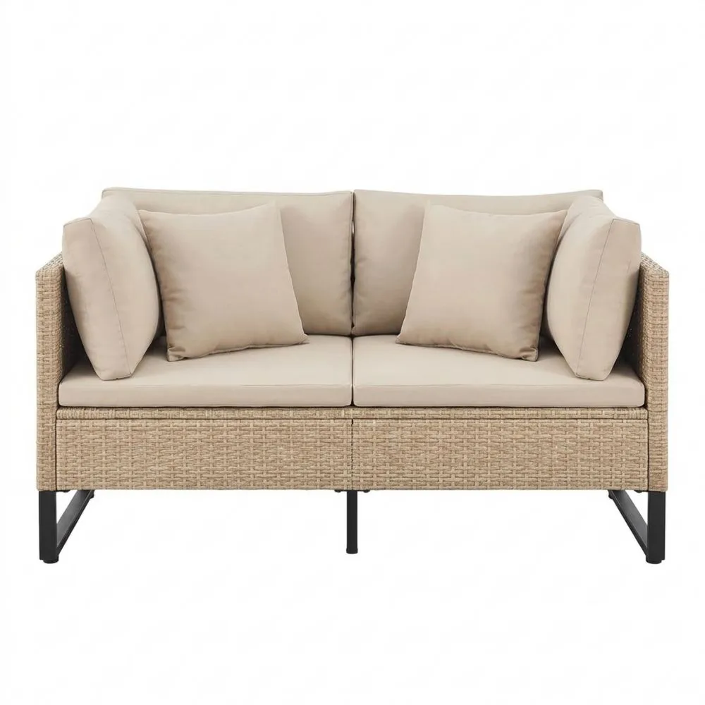 Wetterfestes Gartenmöbel-Set mit Auflagenbox und Tisch